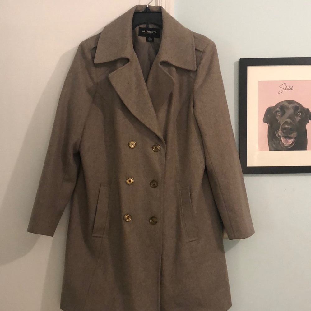 Liz Claiborne Wool Peacoat Jacket. Size XL. Never worn. Smoke free.